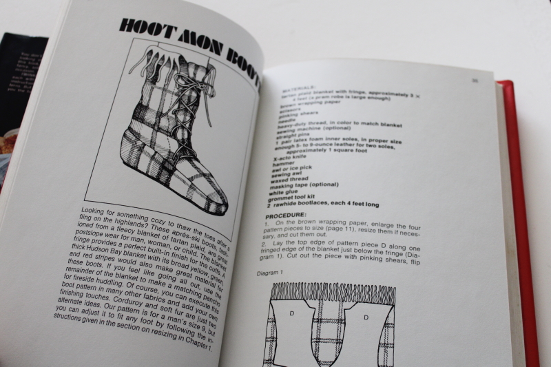 photo of 70s hippie vintage craft book, retro shoes sandals moccasins to make leather & fabric #3