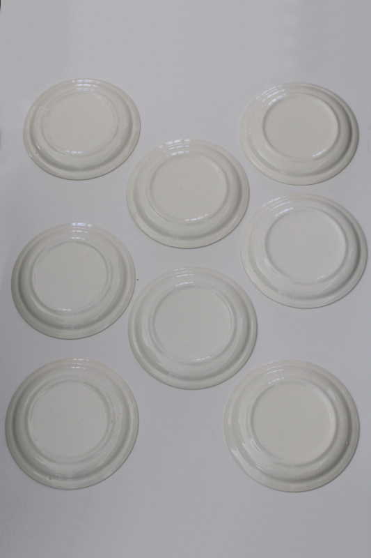 photo of 70s mod bullseye pattern salad plates set of 8, Inca rust brown earth tones vintage Jamestown china  #5