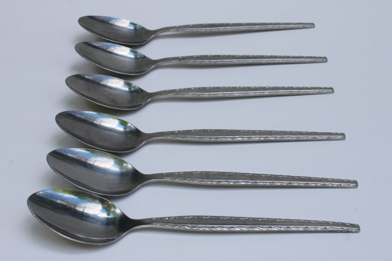 photo of 70s mod vintage Korea stainless flatware Ensenada teaspoons Rogers Stanley Roberts  #1