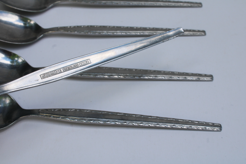 photo of 70s mod vintage Korea stainless flatware Ensenada teaspoons Rogers Stanley Roberts  #2