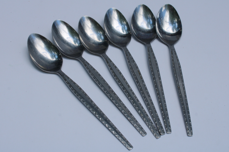 photo of 70s mod vintage Korea stainless flatware Ensenada teaspoons Rogers Stanley Roberts  #5
