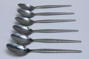 catalog photo of 70s mod vintage Korea stainless flatware Ensenada teaspoons Rogers Stanley Roberts 