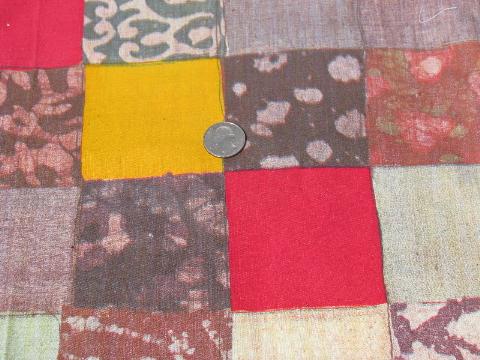 photo of 70s patchwork print cotton fabric, pioneer style quilt pattern, boho retro! #1