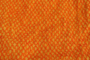 catalog photo of 70s retro yellow gold orange chenille, vintage bedspread for upcycle project cutter fabric