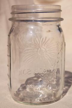 catalog photo of 70s vintage Ball Mason flower series glass canning jar, Black Eyed Susan