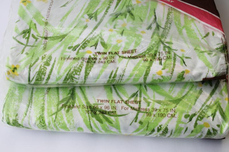 photo of 70s vintage Bibb bed sheets retro butterflies floral twin fitted & flat sets mint in package  #5