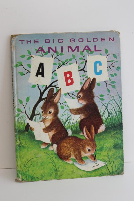 photo of 70s vintage Big Golden Book Animal ABC, Garth Williams picture book #1