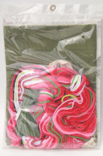 photo of 70s vintage Bucilla Creative Needlecraft kit, Apple Delight crewel embroidery w/ apples #3