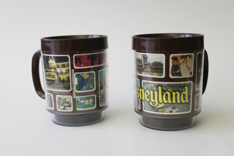 photo of 70s vintage Disneyland photos print Thermo-Serv insulated plastic mugs coffee cups #1