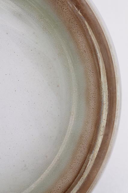 photo of 70s vintage Federal glass pie plate pan, Moss Brown iridescent luster milk glass #3