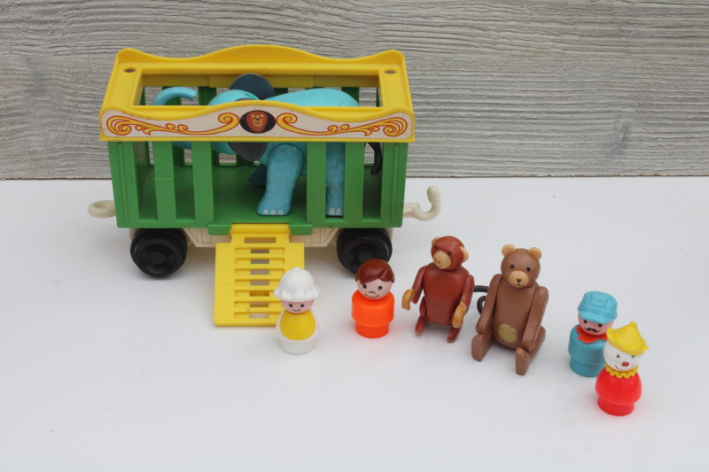 photo of 70s vintage Fisher Price lot circus animals, 70s & 80s little people clown, children #5