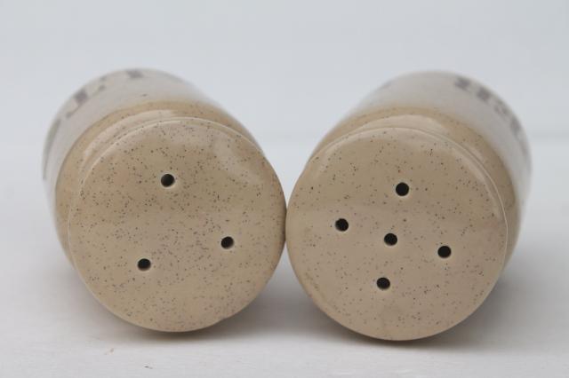 photo of 70s vintage French sel & poivre salt and pepper shakers, retro ceramic S&P set #3