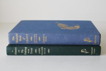 catalog photo of 70s vintage Freshet Press books World of Trout, History of Fly Fishing for Trout 