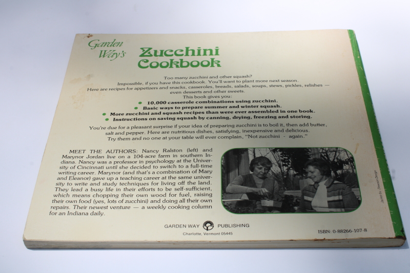 photo of 70s vintage Garden Way cookbook, Zucchini and other squash recipes #3