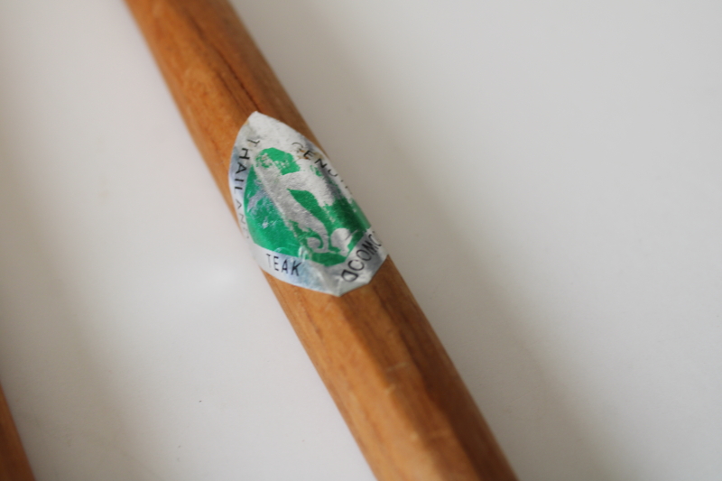 photo of 70s vintage Goodwood teak wood salad servers big chunky spoon & fork danish modern style  #5