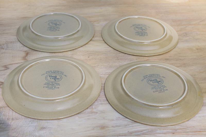 photo of 70s vintage Japan stoneware plates, the Cellar RH Macy Macyâ€™s department store #3