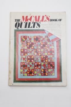 catalog photo of 70s vintage McCall's Book of Quilts quilting patterns, traditional & mod designs