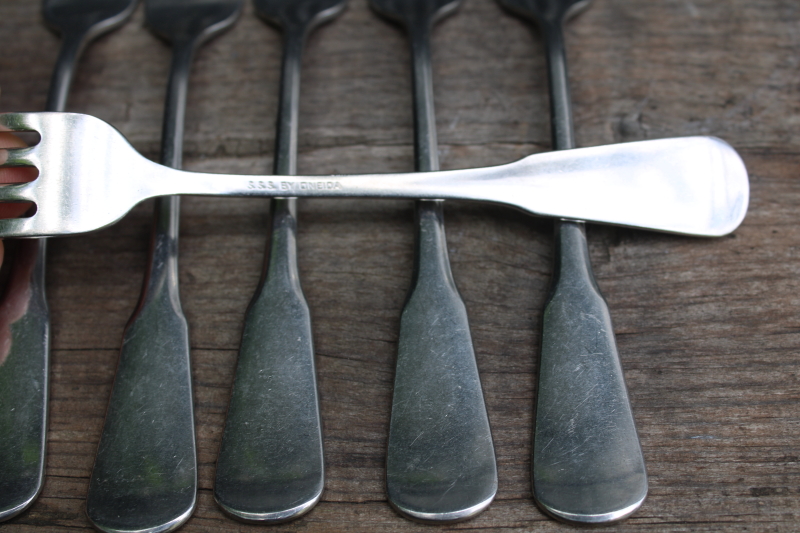 photo of 70s vintage Oneida SSS Colonial Boston Minute Man stainless dinner forks set of 6  #2