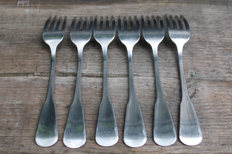 photo of 70s vintage Oneida SSS Colonial Boston Minute Man stainless dinner forks set of 6  #3