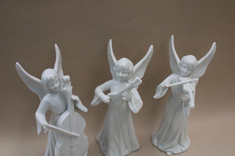 photo of 70s vintage Schmid Japan blanc de chine porcelain angels pure white china #3