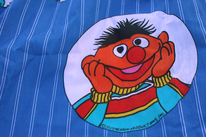 photo of 70s vintage Sesame Street characters Muppets print cotton poly blend fabric curtains #2