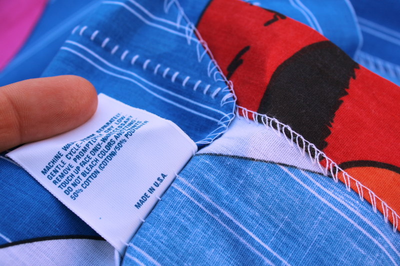 photo of 70s vintage Sesame Street characters Muppets print cotton poly blend fabric curtains #6