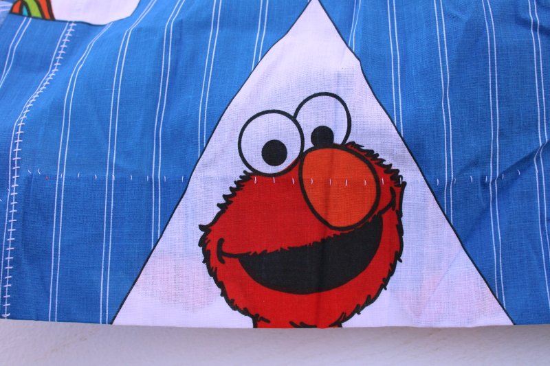 photo of 70s vintage Sesame Street characters Muppets print cotton poly blend fabric curtains #7