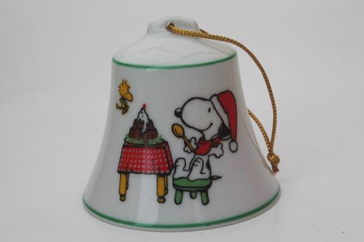 photo of 70s vintage Snoopy / Peanuts Christmas ornament bells in original boxes dated 1977 #3