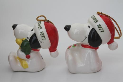 photo of 70s vintage Snoopy / Peanuts Christmas ornaments set in original boxes dated 1977 #13