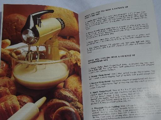 photo of 70s vintage Sunbeam mixmaster cookbook, mixer instructions and recipes #3