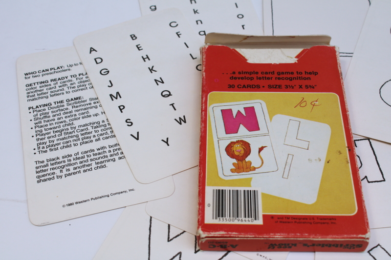 photo of 70s vintage The Scribbler flashcards alphabet letters matching game See & Know ABCs #4