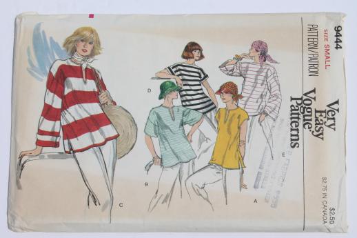 photo of 70s vintage Vogue sewing patterns lot, tunics & tunic dress, gypsy blouse & skirt #2