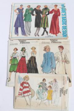 catalog photo of 70s vintage Vogue sewing patterns lot, tunics & tunic dress, gypsy blouse & skirt