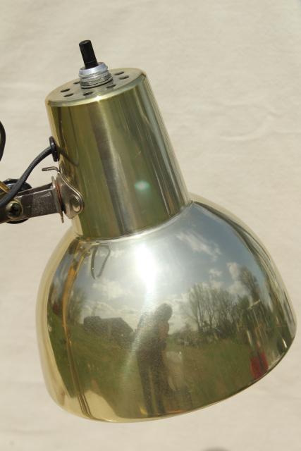 photo of 70s vintage brass desk light, industrial anglepoise style task utility work table lamp #6