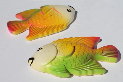 photo of 70s vintage chalkware fish wall plaques, Miller Studios retro tropical fish! #6