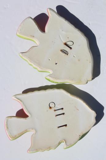 photo of 70s vintage chalkware fish wall plaques, Miller Studios retro tropical fish! #8