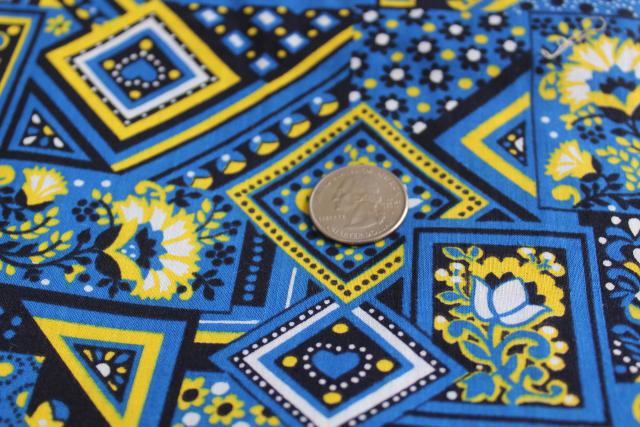 photo of 70s vintage cotton bandana print fabric, retro hippie patchwork, bohemian festival style! #3