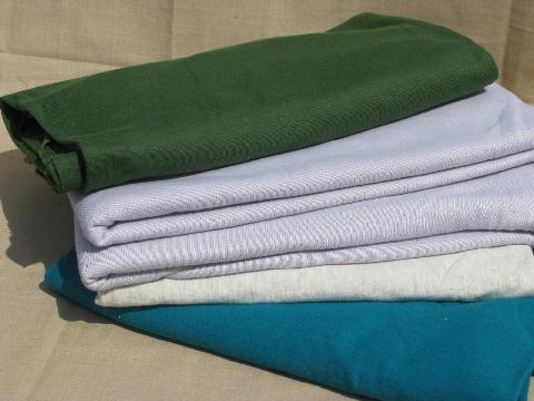 photo of 70s vintage cotton blend thick jersey knit fabric lot, 10+ yards #1