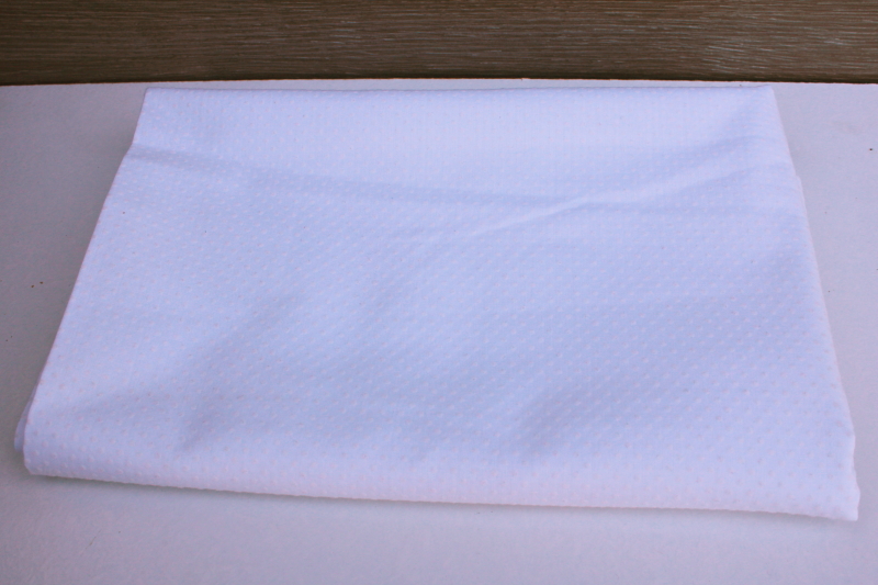 photo of 70s vintage dotted swiss flocked dots white cotton or cotton poly blend fabric #1