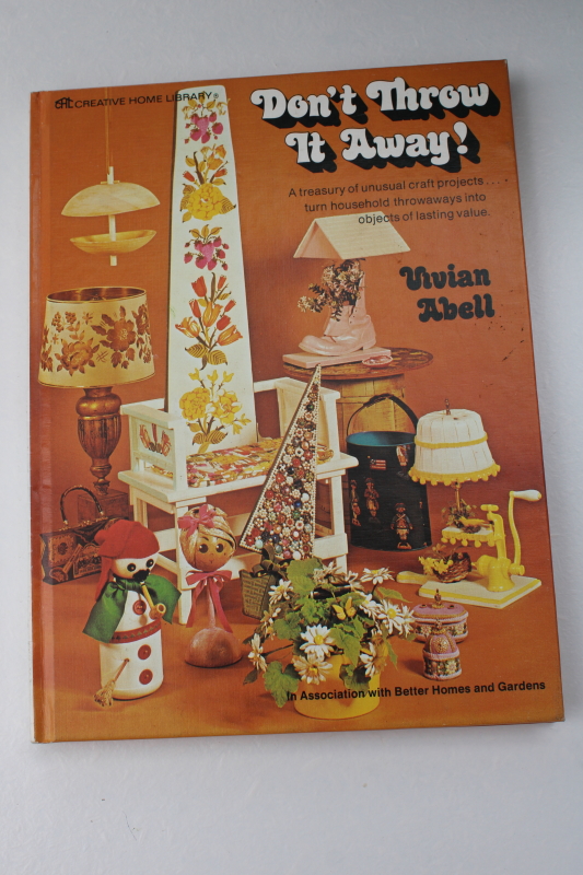 photo of 70s vintage eco friendly scrap craft projects, junk upcycle crafting from trash #1