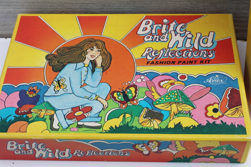 photo of 70s vintage hippie Bright & Wild groovy Artex transfers & patches for paint or embroidery designs #5