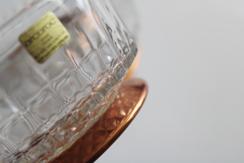 photo of 70s vintage new w/ labels Copper Craft Guild Arcoroc glass snack serving bowls large & small  #5