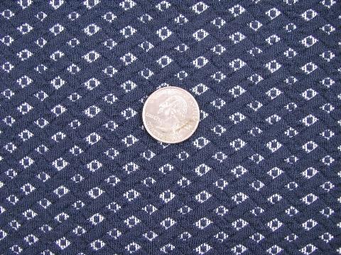 photo of 70's vintage poly double-knit fabric, navy / white, retro polyester! #1