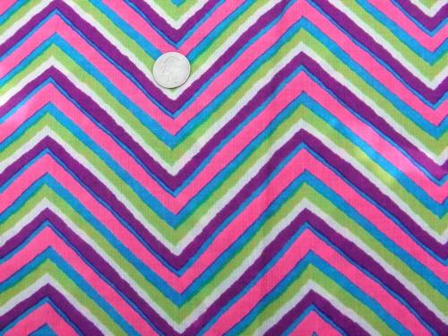 photo of 70s vintage poly fabric, psychedelic colors mod graphic chevrons print #1
