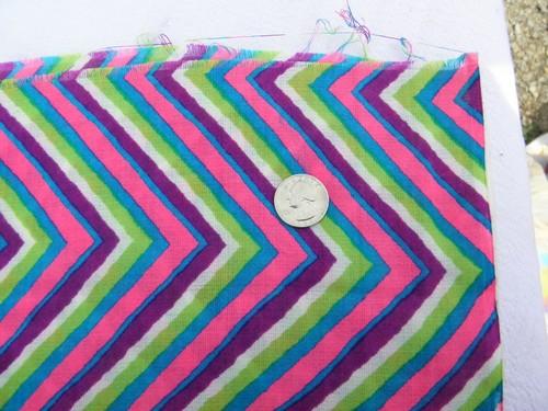 photo of 70s vintage poly fabric, psychedelic colors mod graphic chevrons print #2