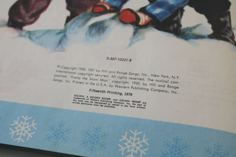 photo of 70s vintage reprint 1950s Golden Book Frosty the Snowman big picture book holiday decor  #4