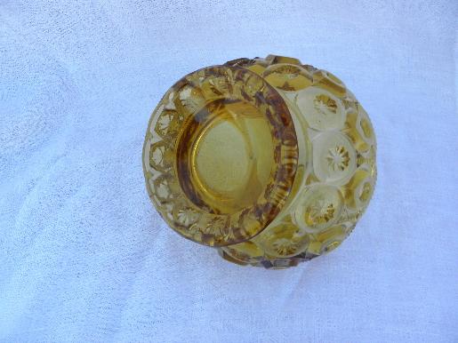 photo of 70s vintage reproduction of antique moon & star basket in amber glass #3