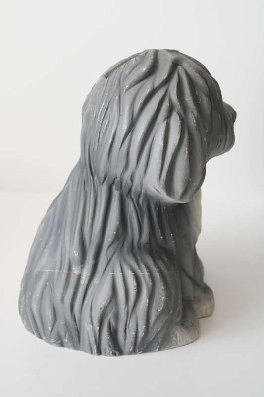 photo of 70s vintage shaggy sheepdog puppy dog, handmade ceramic bank #3