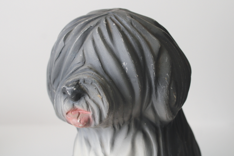 photo of 70s vintage shaggy sheepdog puppy dog, handmade ceramic bank #6