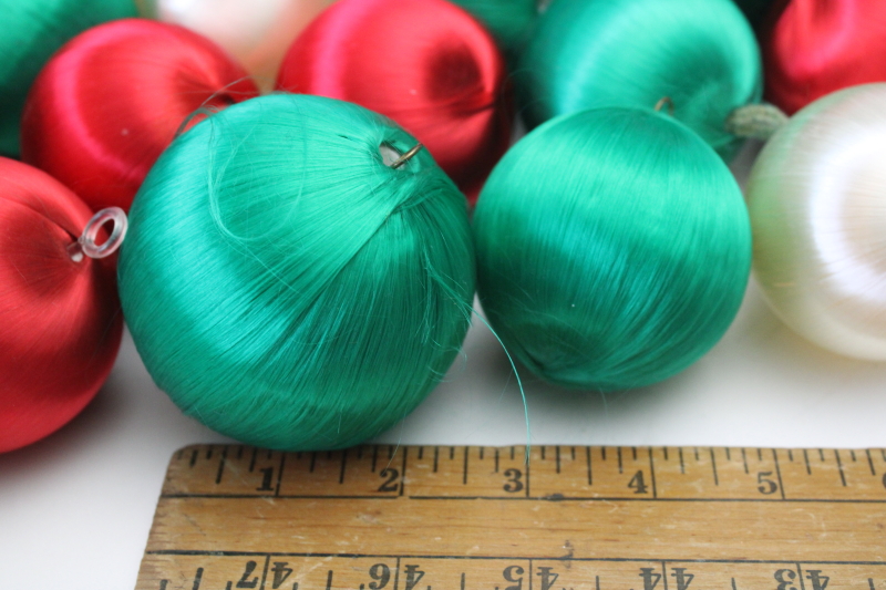 photo of 70s vintage spun satin balls Christmas ornaments lot 40+ different colors #2